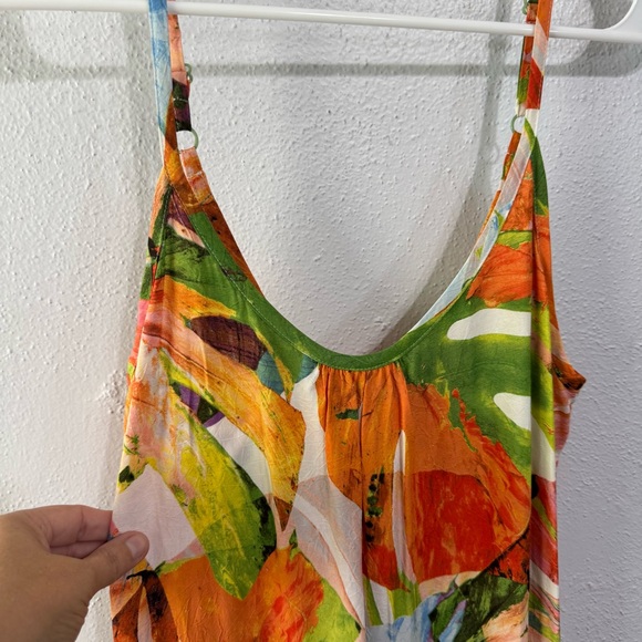 Jams World Colorful Leaf monstera Print Maxi Dress small - Picture 2 of 8